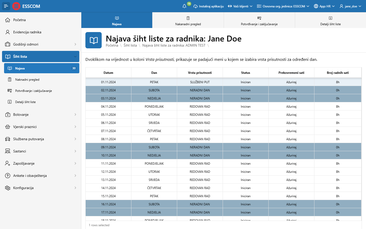 ERP_Esscom_sihtlista_vrijeme